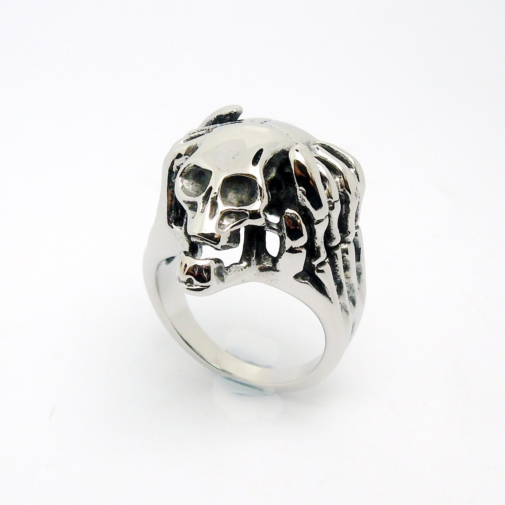 Titanium Steel Skull Men And Women Punk Retro Single Ring Titanium Steel Skull Men And Women Punk Retro Single Ring