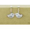 Handmade 925 Sterling Silver Pair of Lovebirds Women Earrings