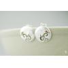 Exclusive Handmade Round Hollow Out Golden Birds on Tree Women 925 Sliver Earrings