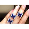 Lapis lazuli 925 sterling silver butterfly ring