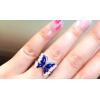 Lapis lazuli 925 sterling silver butterfly ring