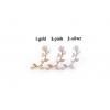 Rhinestone Flowers Leaves Arc Earrings