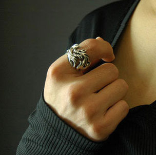 Men 925 Silver Dragon Ring Men 925 Silver Dragon Ring
