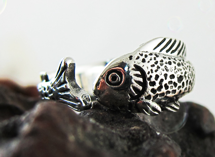 Retro 925 Silver Fish Ring Retro 925 Silver Fish Ring