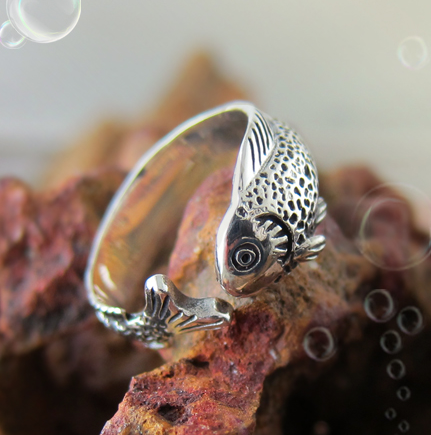 Retro 925 Silver Fish Ring Retro 925 Silver Fish Ring