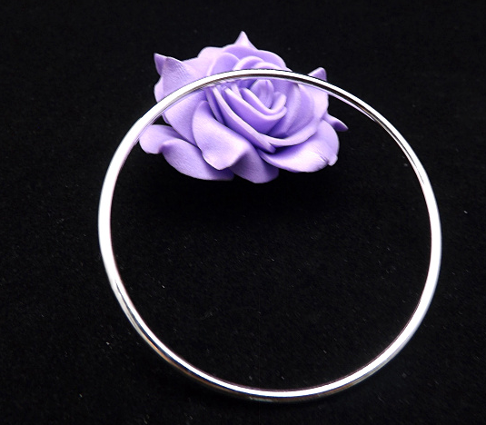 Solid 990 Sterling Silver Single Ring Bracelet Solid 990 Sterling Silver Single Ring Bracelet