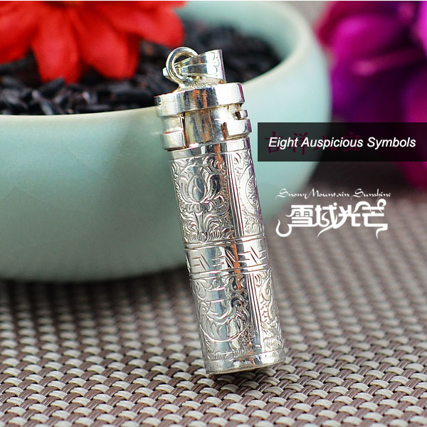 Handmade Nepal 925 Sterling Silver Vajra Pestle Om Mani Padme Hum Gaudencio Pendant Handmade Nepal 925 Sterling Silver Vajra Pestle Om Mani Padme Hum Gaudencio Pendant
