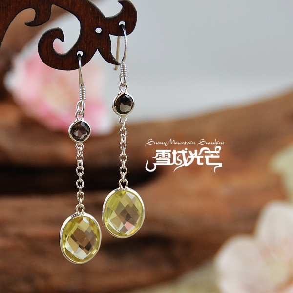 Handmade 925 Silver Natural Smoky Quartz And Topaz Earrings Handmade 925 Silver Natural Smoky Quartz And Topaz Earrings