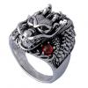 Men Silver Retro Faucet Garnet Ring