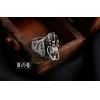 Men Silver Retro Faucet Garnet Ring