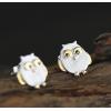 925 Sterling Silver Owl Earrings