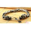 Retro Tibetan Handmade 925 Sterling Silver Double Dragon Head Bracelet