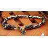 Retro Tibetan Handmade 925 Sterling Silver Double Dragon Head Bracelet