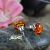 Handmade 925 Sterling Silver Natural Amber Earrings