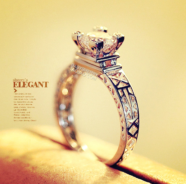 Rose Gold Color Paris Eiffel Tower Four Claws Pierced Gold-Plated Alloy Ring Rose Gold Color Paris Eiffel Tower Four Claws Pierced Gold-Plated Alloy Ring