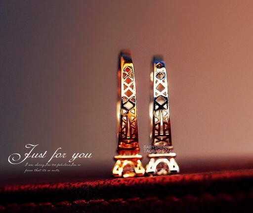 Rose Gold Color Paris Eiffel Tower Four Claws Pierced Gold-Plated Alloy Ring Rose Gold Color Paris Eiffel Tower Four Claws Pierced Gold-Plated Alloy Ring
