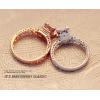 Rose Gold Color Paris Eiffel Tower Four Claws Pierced Gold-Plated Alloy Ring