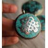 Nepal Handmade Copper Turquoise Double Fish Pendant