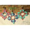 Tibetan Handmade Copper Turquoise Red Coral Cross Vajra Pendant