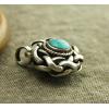 Vintage Tibetan Silver Handmade Turquoise Twist Necklace Pendant