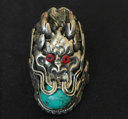 Tibetan Handmade Dragon Ring Tibetan Handmade Turquoise Ring Tibetan Handmade Dragon Ring Tibetan Handmade Turquoise Ring