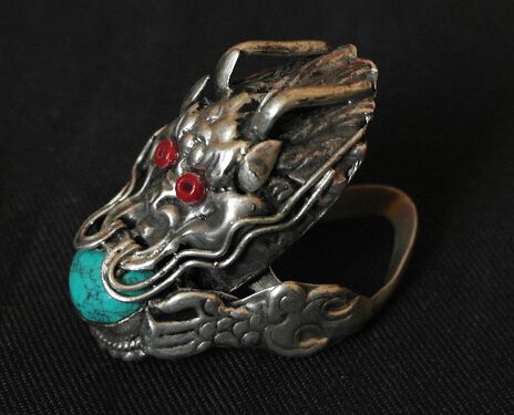 Tibetan Handmade Dragon Ring Tibetan Handmade Turquoise Ring Tibetan Handmade Dragon Ring Tibetan Handmade Turquoise Ring