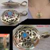 Nepal Retro Handmade Hollow Pattern Esoteric Buddhism Turquoise And Red Coral Copper Pendant