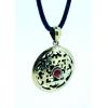 Nepal Retro Handmade Hollow Pattern Esoteric Buddhism Turquoise And Red Coral Copper Pendant