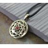 Nepal Retro Handmade Hollow Pattern Esoteric Buddhism Turquoise And Red Coral Copper Pendant