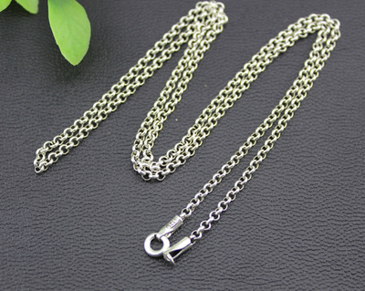 4MM Thickness 925 Sterling Silver Circled Neck Chain Links For Charms 4MM Thickness 925 Sterling Silver Circled Neck Chain Links For Charms