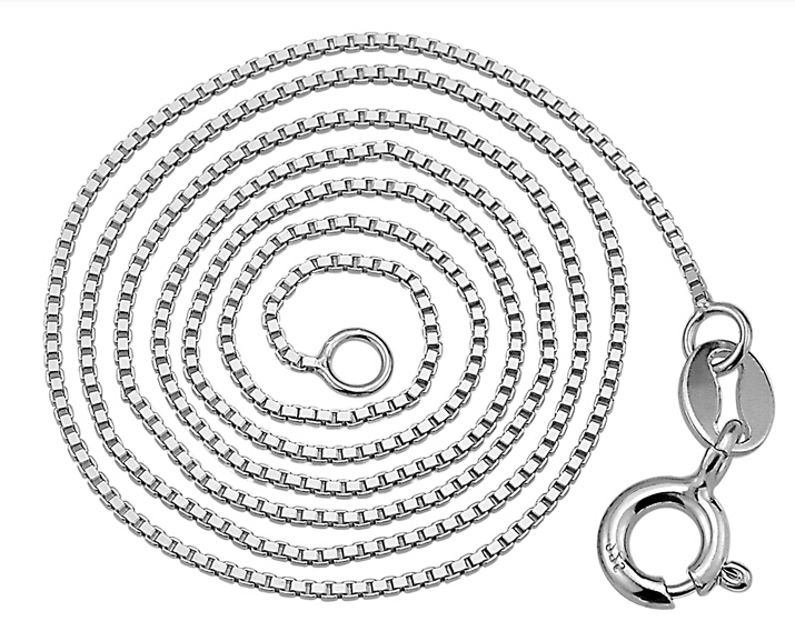 925 Sterling Silver Box Chain Necklace 925 Sterling Silver Box Chain Necklace