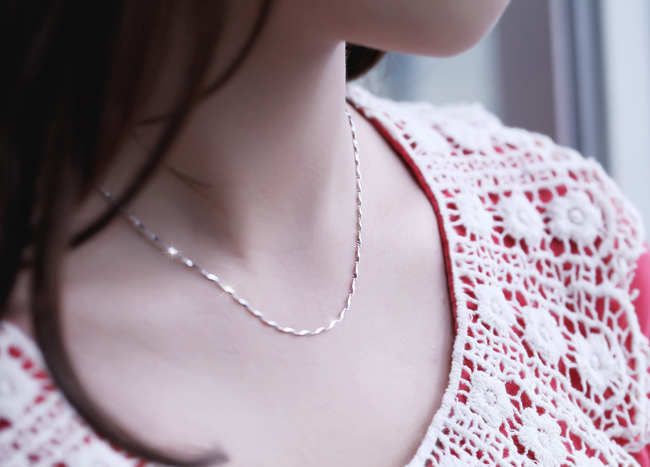 925 Sterling Silver Seed Chain Necklace 925 Sterling Silver Seed Chain Necklace