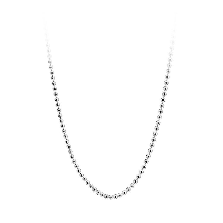 925 Sterling Silver Bead Chains Necklace 925 Sterling Silver Bead Chains Necklace