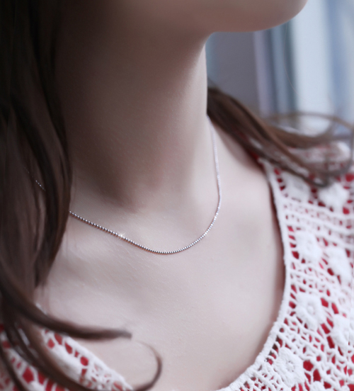 925 Sterling Silver Bead Chains Necklace 925 Sterling Silver Bead Chains Necklace