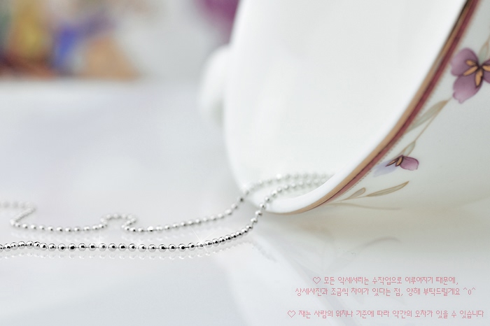 925 Sterling Silver Bead Chains Necklace 925 Sterling Silver Bead Chains Necklace