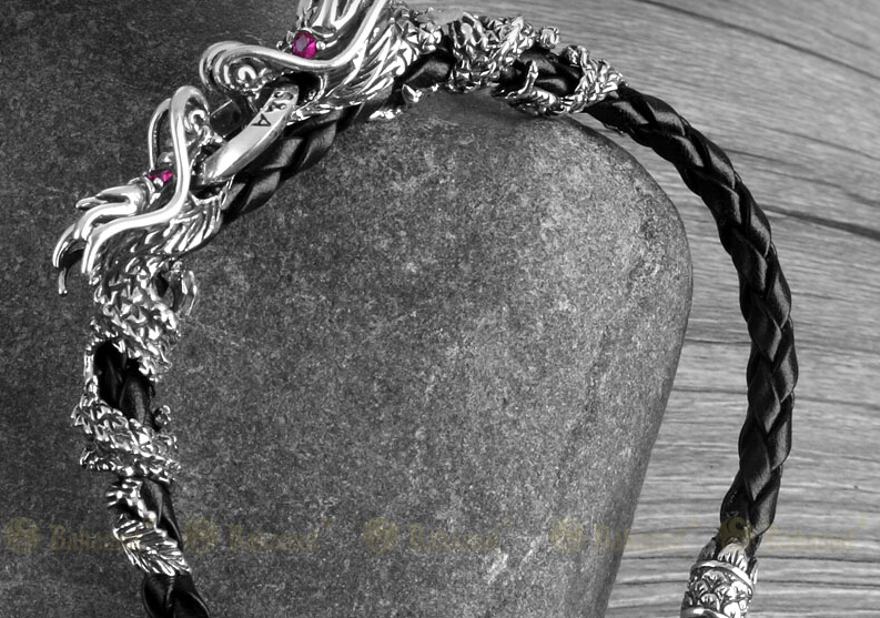 925 Sterling Silver Double Dragon Bracelet With Lobster Clasp 925 Sterling Silver Double Dragon Bracelet With Lobster Clasp