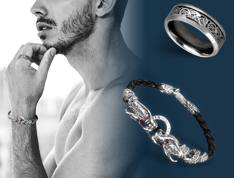 925 Sterling Silver Double Dragon Bracelet With Lobster Clasp 925 Sterling Silver Double Dragon Bracelet With Lobster Clasp