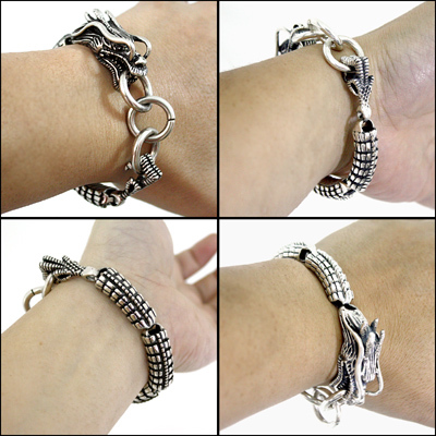 Tibet Silver Dragon Bracelet With Relief Sculpture Tin Box Tibet Silver Dragon Bracelet With Relief Sculpture Tin Box
