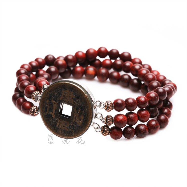 Handmade Natural Rosewood Bracelet Chinese Ancient Coins Style Handmade Natural Rosewood Bracelet Chinese Ancient Coins Style