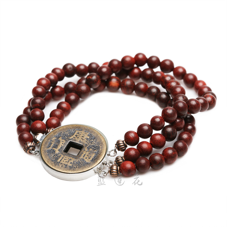 Handmade Natural Rosewood Bracelet Chinese Ancient Coins Style Handmade Natural Rosewood Bracelet Chinese Ancient Coins Style