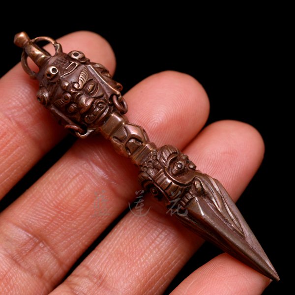 69mm Nepal Handmade Red Copper Phurba Exorcising And Lucky Charm Kīla 69mm Nepal Handmade Red Copper Phurba Exorcising And Lucky Charm Kīla