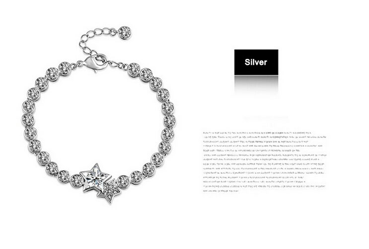 Women Fashion Jewelry Star Heart Shaped Crystal Bracelet Women Fashion Jewelry Star Heart Shaped Crystal Bracelet