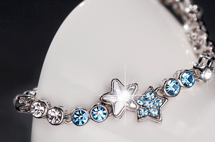 Women Fashion Jewelry Star Heart Shaped Crystal Bracelet Women Fashion Jewelry Star Heart Shaped Crystal Bracelet