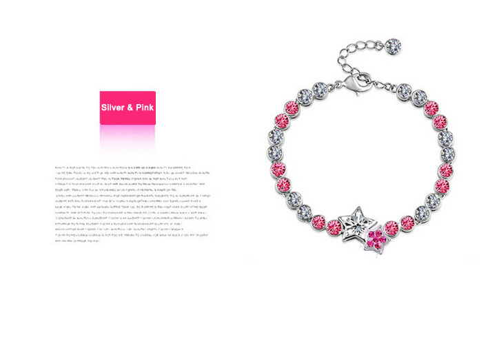 Women Fashion Jewelry Star Heart Shaped Crystal Bracelet Women Fashion Jewelry Star Heart Shaped Crystal Bracelet