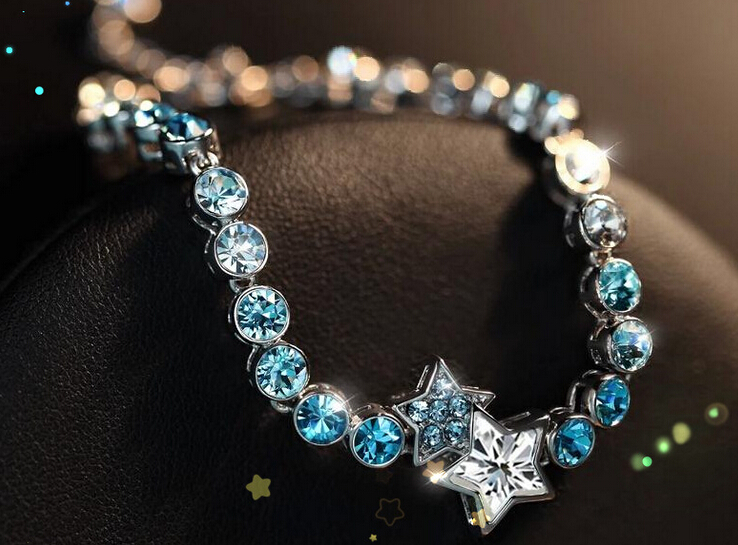 Women Fashion Jewelry Star Heart Shaped Crystal Bracelet Women Fashion Jewelry Star Heart Shaped Crystal Bracelet