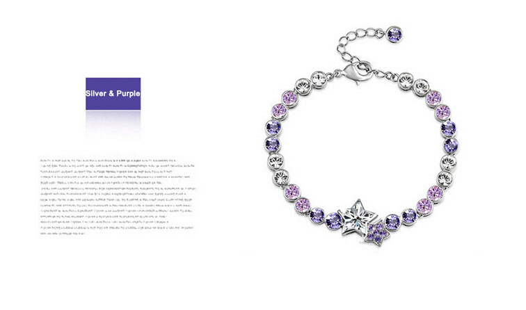 Women Fashion Jewelry Star Heart Shaped Crystal Bracelet Women Fashion Jewelry Star Heart Shaped Crystal Bracelet