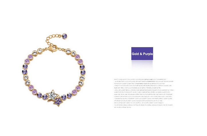 Women Fashion Jewelry Star Heart Shaped Crystal Bracelet Women Fashion Jewelry Star Heart Shaped Crystal Bracelet