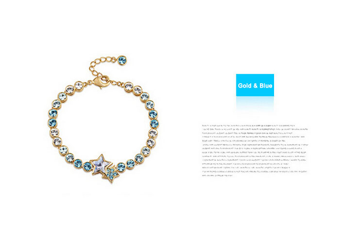 Women Fashion Jewelry Star Heart Shaped Crystal Bracelet Women Fashion Jewelry Star Heart Shaped Crystal Bracelet