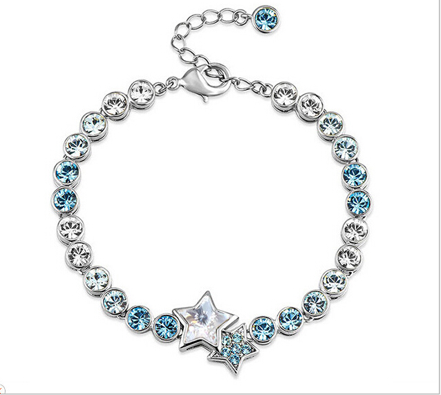Women Fashion Jewelry Star Heart Shaped Crystal Bracelet Women Fashion Jewelry Star Heart Shaped Crystal Bracelet