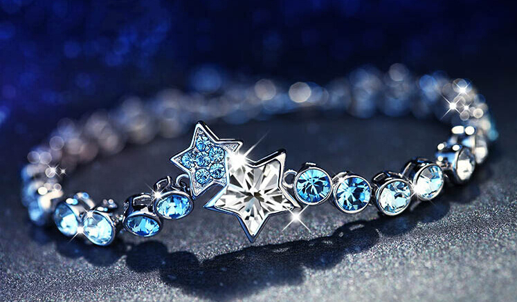 Women Fashion Jewelry Star Heart Shaped Crystal Bracelet Women Fashion Jewelry Star Heart Shaped Crystal Bracelet